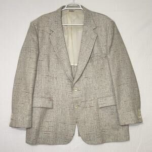 Oakmont Sport Coat Jacket Mens 48R Light Gray Beige Multicolor Tweed VINTAGE